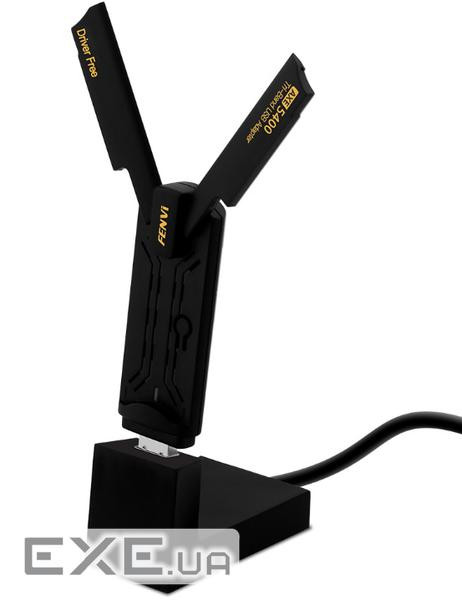 Мережевий адаптер USB 3.0 Fenvi FU-AXE5400, Black, WiFi 6E, до 2400 Мбіт/с , RTL8832 (FU-AXE5400_STAND)