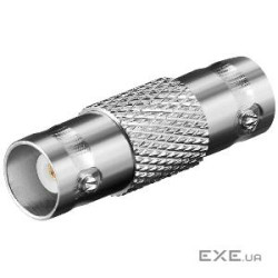 З'єднувач кабелів BNC / 50ohm F / F, адаптер прямий Gold, HQ, сріблястий (75.01.1347-100)