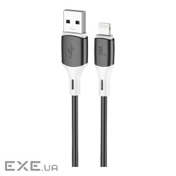 Дата кабель USB 2.0 AM to Lightning 1.0m silicone black Wibrand (WI.DC/MA1B-UL)