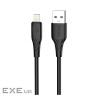 Дата кабель USB 2.0 AM to Lightning 1.0m 3A textured PVC black ColorWay (CW-CBUL094-BK)