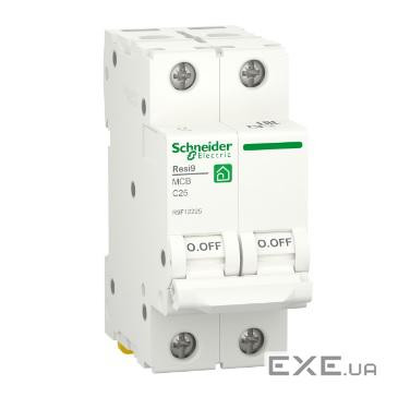 Автоматичний вимикач Schneider Electric RESI9 6kA 2P 25A C (R9F12225)