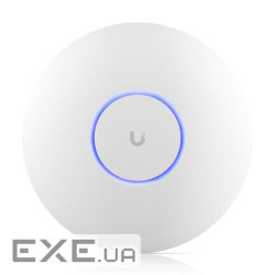 Ubiquiti U7-Pro-Max Ceiling-mounted WiFi 7 AP with 8 spatial streams, 6 GHz support, and a dedicated