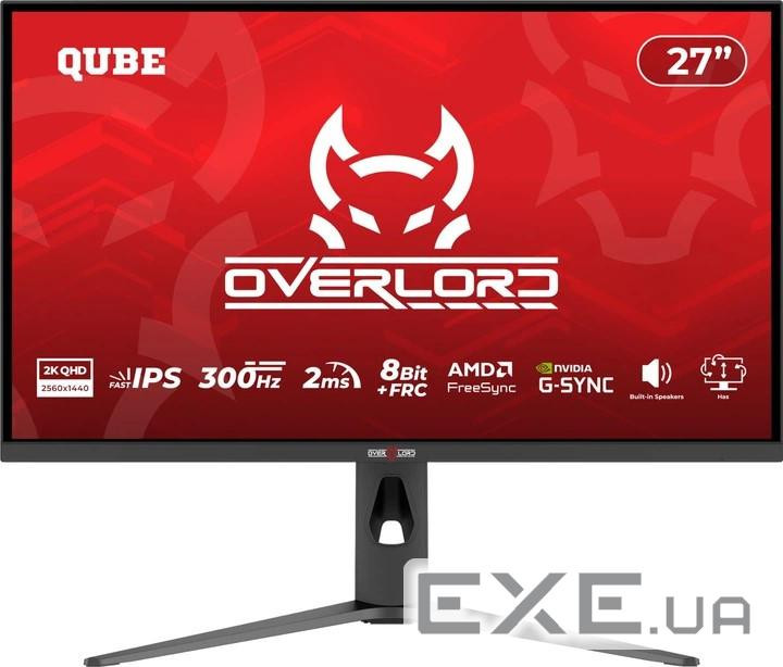 Монітор 27" QUBE Overlord G27Q300H / 2560x1440 (2K) / IPS / 300Hz / 1ms / HAS