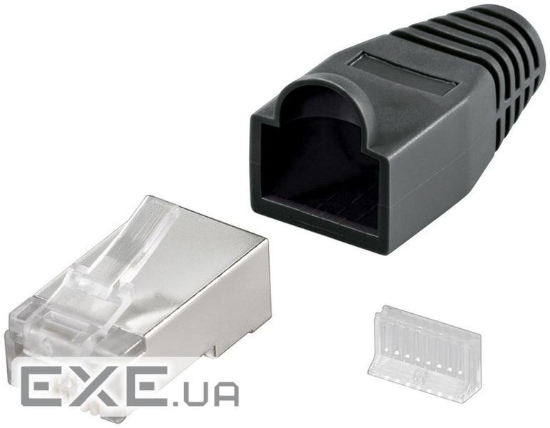 Конектор мережевий FreeEnd-RJ45 STP5e,конектор+ковпачок AWG24-26 Round,чорний (75.06.8749-1)