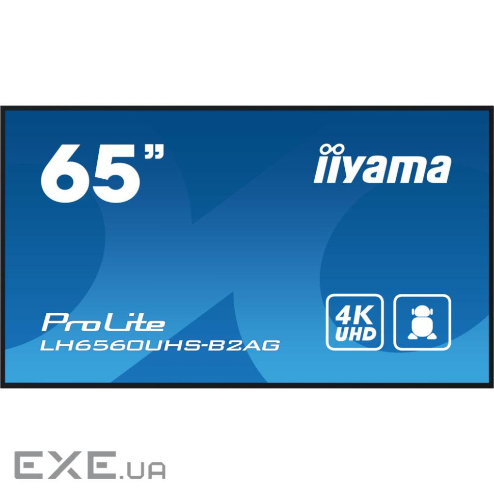 64.5" 16:9 VA РК дісплей, 3840х2160, 24/7, 500 кд/ м2, ОС Android 11, 3xHDMI 2.0/1x (LH6560UHS-B2AG)