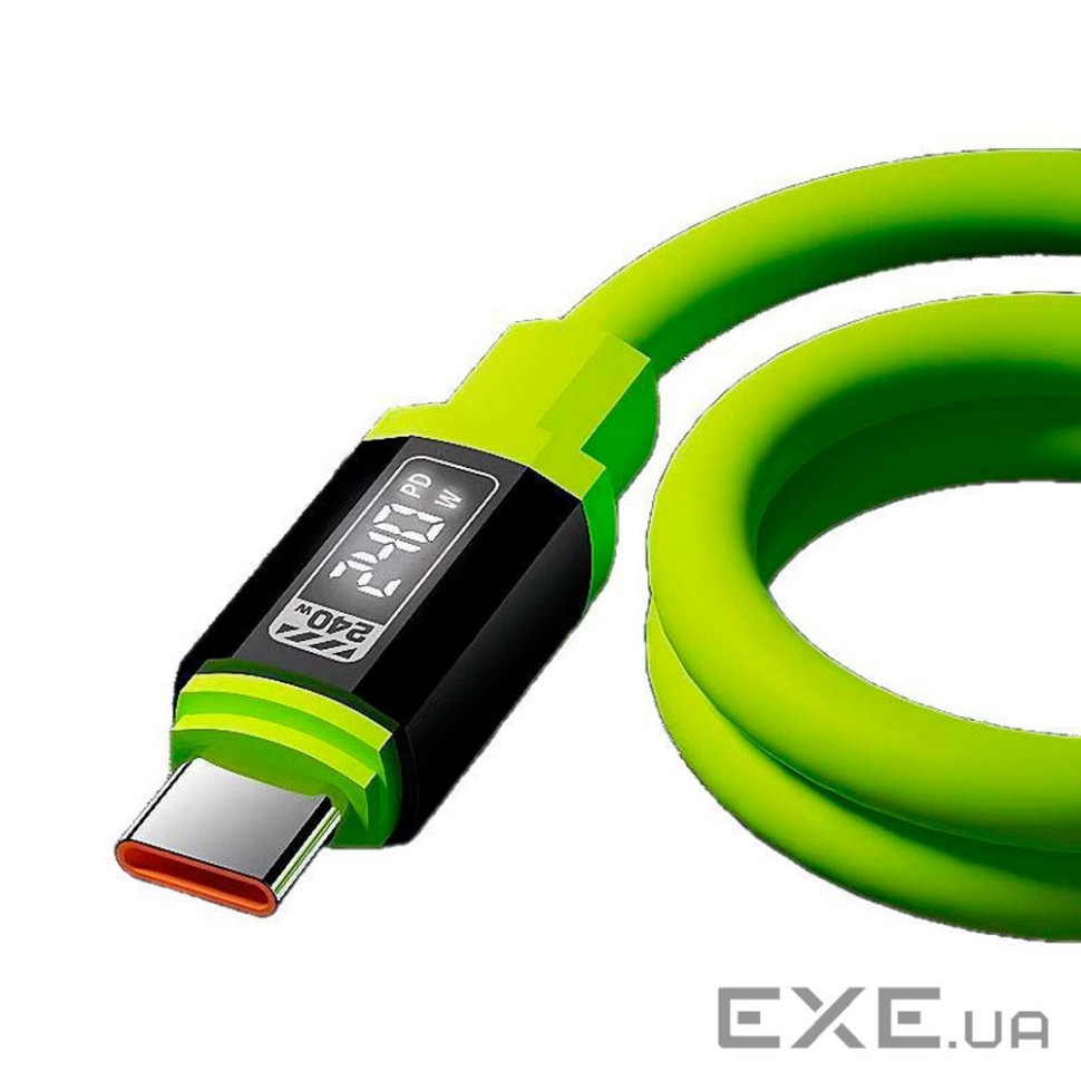 Кабель Type-C to Type-C (male to male), Підтримка SCP, QC3.0, PD до 240Вт, 480M (YT-TC-TC240-G-0,3m)