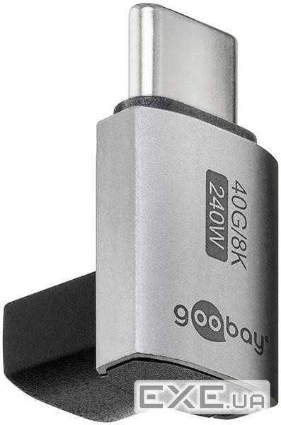 Перехідник обладнання USB Type-C M/F (адаптер),(USB4.0) 90ёвбік 40Gbps 240W,срібний (75.07.4444-1) (75.07.4444-1)