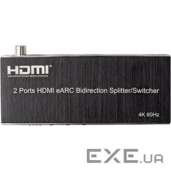 Двонаправлений розгалужувач PowerPlant 2 Ports HDMI eARC (CA914906)