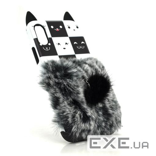 Накладка Кіт пухнастий хвіст (смарт кільце ) iPhone X (13637)