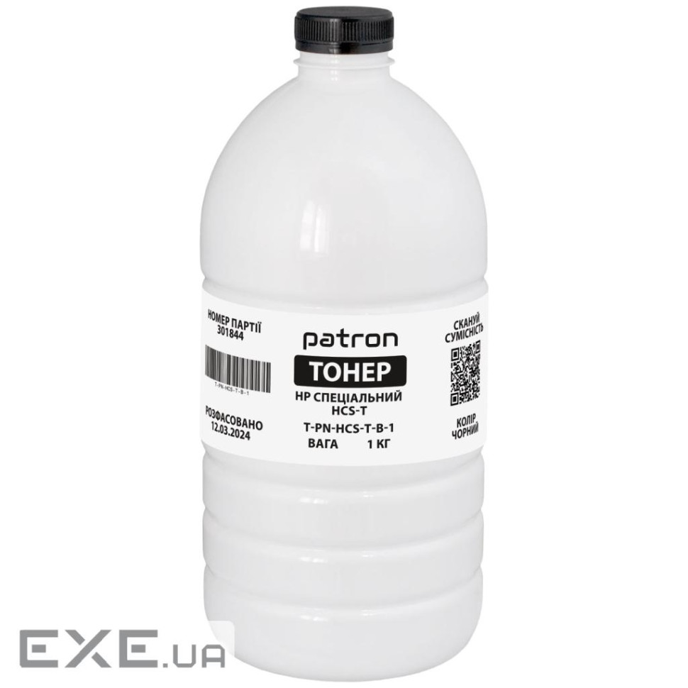 Тонер HP HCS-T, 1 кг, black Patron (PN-HCS-T-B-1)