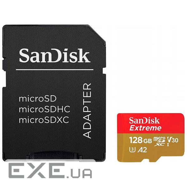 Карта пам'яті SanDisk 128GB microSD class 10 UHS-I Extreme For Action Cams and D (SDSQXAA-128G-GN6AA)