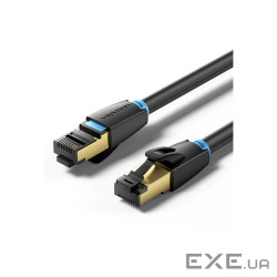 Патч-корд 8м, S/FTP cat 8 RJ-45 black Vention (IKABK)