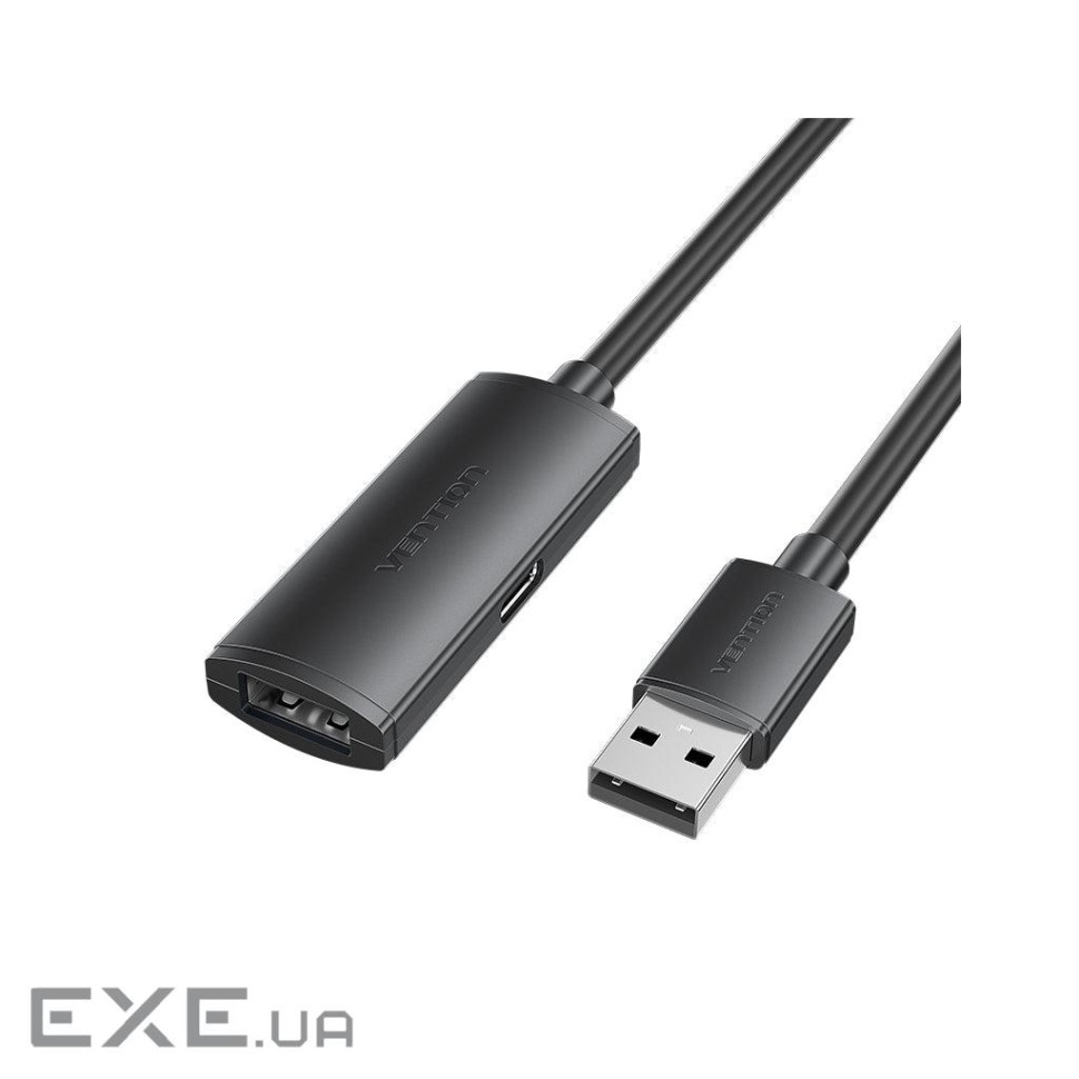 Дата кабель USB 2.0 AM/AF 25.0m Active black Vention (CBKBS)