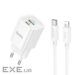 Набір СЗУ HOCO C149A + Type-C / Lighting кабель, 1xUSB+1xUSB-C, PD30W+QC3.0, кабел (HOCO C149A / LW)