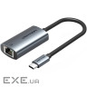 Перехідник USB-C to RJ45 Ethernet 1000Mbps black Vention (CFPHB)