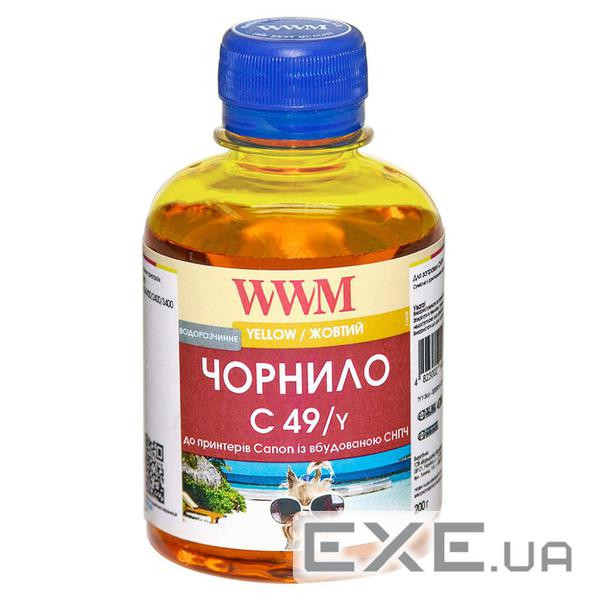 Чорнило WWM CANON GI-490 200г Yellow (C49/Y)