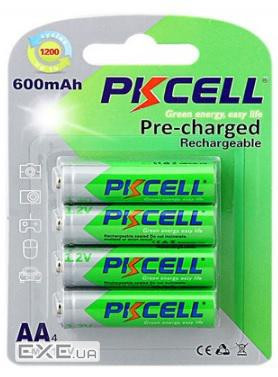 Акумулятор PKCELL 1.2V AA 600mAh NiMH Already Charged, 4 штуки в блістері ціна за бліс (9321 4шт )