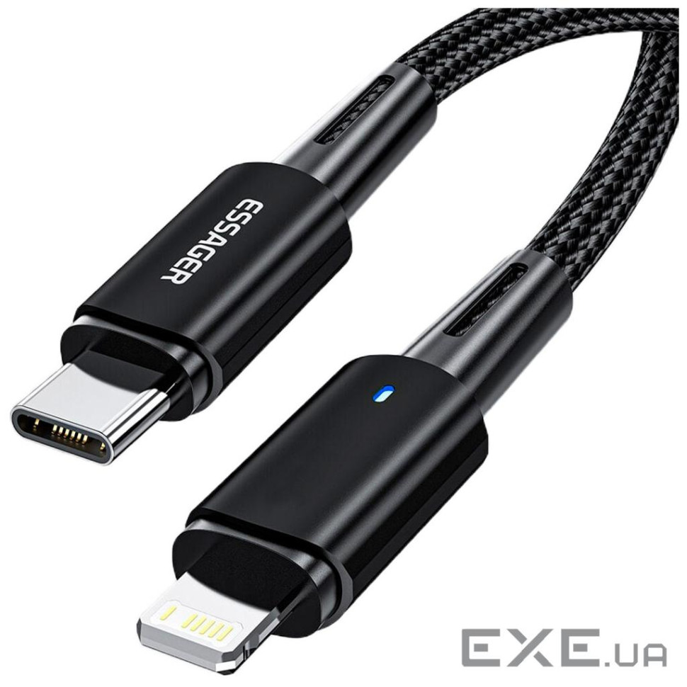 Дата кабель USB-C to Lightning 0.5m 20W black Essager (EXCTL-CGB01)