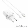 Зарядний пристрій HOCO C12Q Smart QC3.0 charger set(Micro) White (6931474716286)