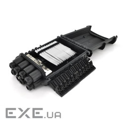 Муфта оптична Merlion ML-OP-F108H-12C, герметична, 3 введення, до 2-х касет, до 12 зварок, матеріал