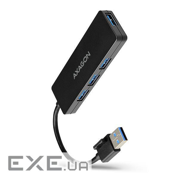 Хаб AXAGON HUE-G1A SuperSpeed USB SLIM hub, cable 14cm Type-A, Black