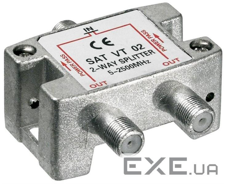 Перехідник Goobay антенний RF: F 1x2 F/F (Splitter), SAT 5-2450MHz Digital (75.06.7001-1)