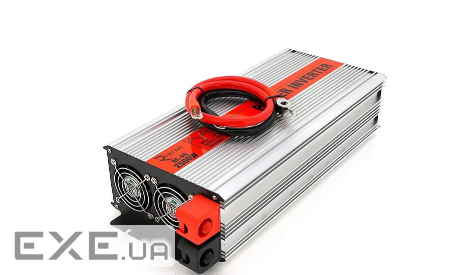 Інвертор напруги RITAR RSX-2500, 12V / 220V, 2500W з апроксимувати синусоїдою, 2xShuko, 1xUSB, клемн