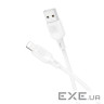 Дата кабель USB 2.0 AM to Lightning 1.0m Lenny silicone BX113 white BOROFONE (6941991115400)