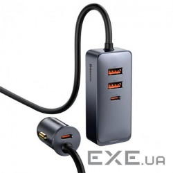 Автозарядка Baseus Share Together PPS with extension cord 120W 2U+2C Сіра (CCBT-A0G) (CCBT-A0G)