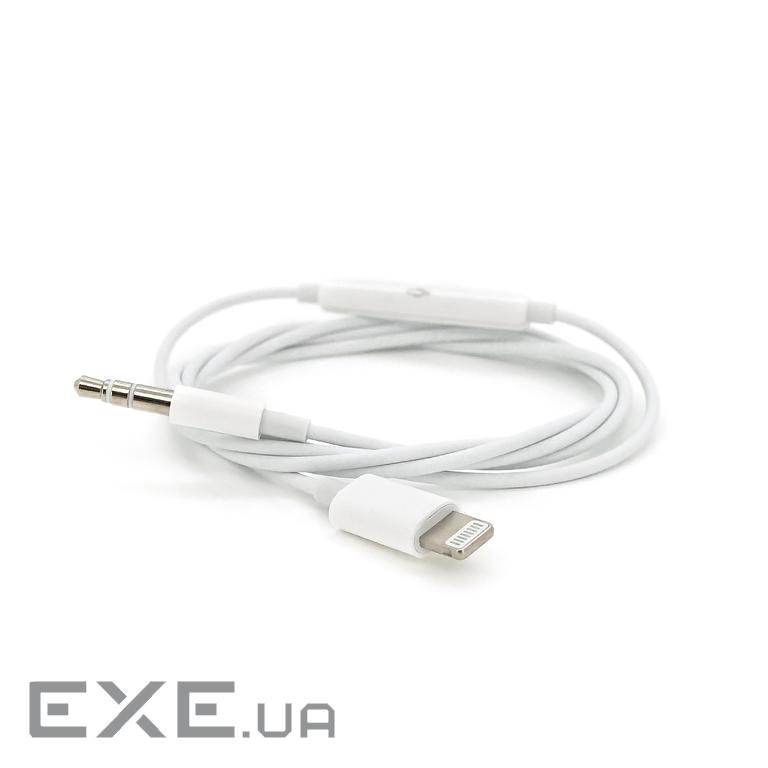 Кабель-перехідник MH021 Jack 3.5mm(M) => Lighting(M), 1м, White, Box , White, Box