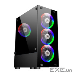 Корпус 1STPLAYER V2-A-4F1 Black (V2-A-BK-4F1)