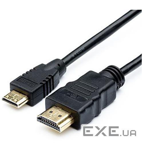 Кабель mini HDMI - HDMI 2 м Atcom Standard Black, V1.4, позолочені конектори (11502)