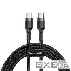 Кабель Baseus Cafule Type-C to Type-C PD2.0 60W 20V 3A 2M Чорний/Сірий (CATKLF-HG1) (CATKLF-HG1 2м )