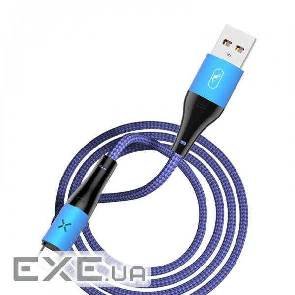 Кабель SkyDolphin S49V LED Aluminium Alloy USB - micro USB (M/M), 1 м , Blue (USB-000570)