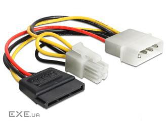 Кабель живлення внутрішній Delock MoleX-SATA 15p M/F+P4/M 0.15m прямий 4p (70.06.0127-100)