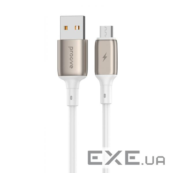 Кабель Proove Flex Metal Micro USB 2.4A (1m) white (CCFM20001302)