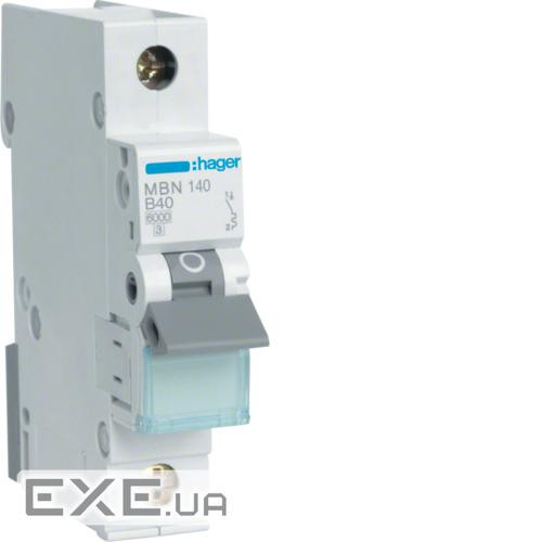 Автоматичний вимикач 1P 6kA B-40A 1M (MBN140)