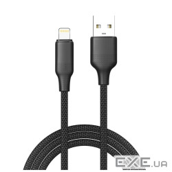Дата кабель USB 2.0 AM to Lightning 1.0m 3A TPE embossed black ColorWay (CW-CBUL101-BK)