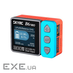 Універсальне ЗУ SKYRC B6Neo, 200W, 24V, 10A, LCD, балансир, від 1 до 6 осередків, DC (YT-SKYRC-B6Ne) , DC (YT-SKYRC-B6Ne