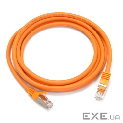 Патч-корд S/FTP, 1 м, кат. 6А, помаранчевий , LW (PC005-C6A-100OR)