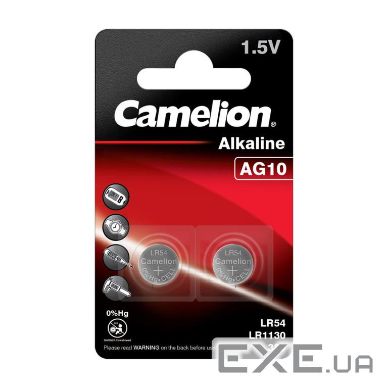 Батарейка AG10 / LR54 Alkaline * 2 Camelion (AG10-BP2)