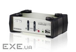 2-портовий перемикач USB 2.0 KVMP з екранним меню, кабелі USB і БП в комплекті (CS1732B-A7-G)