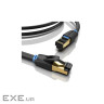 Патч-корд 10м, S/FTP cat 8 RJ-45 black Vention (IKABL)