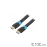 Кабель мультимедійний HDMI M to HDMI M 10.0m 1080p60Hz flat black Vention (AAKBL)