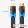 Кабель мультимедійний HDMI M to HDMI M 10.0m 1080p60Hz flat black Vention (AAKBL)