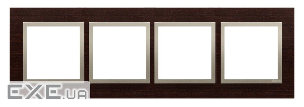 Рамка Premium NATURE 4x, дерево золотое венге (DRN4/85)