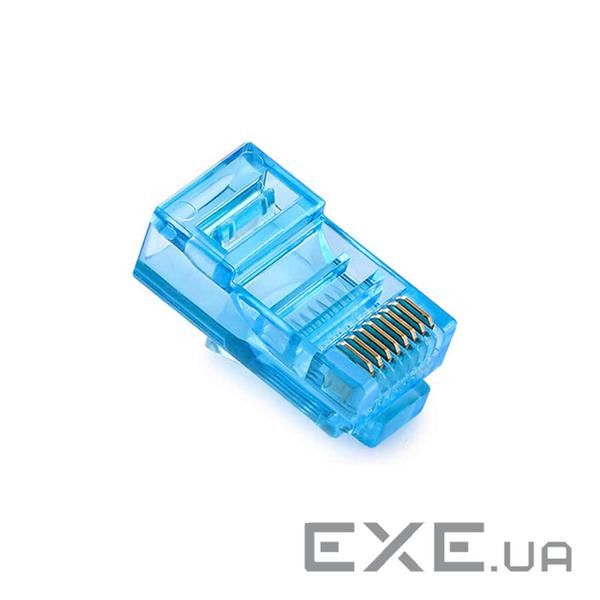 Конектор Merlion RJ-45 8P8C UTP Cat-5 (100 шт/уп) .) Q100 Blue (RJ45ML-BLPR)