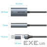 Перехідник USB-C + USB A to RJ45 Ethernet 1000Mbps 0.15m aluminum gray Vention (CFQHB)