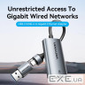 Перехідник USB-C + USB A to RJ45 Ethernet 1000Mbps 0.15m aluminum gray Vention (CFQHB)