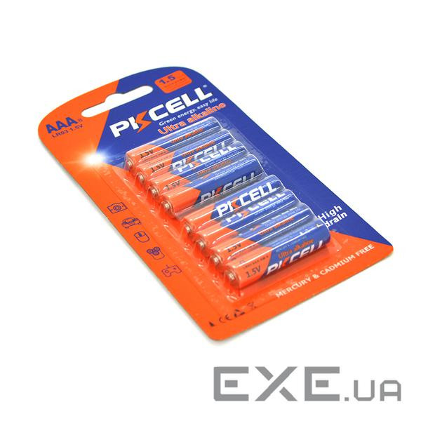 Батарейка лужна PKCELL 1.5V AAA/ LR03, 8 штук у блістері ціна за блістер , Q12 (9302)